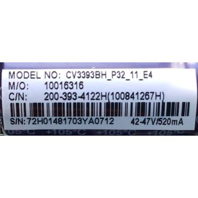 MAIN FUENTE PARA TV POLAROID / NUMERO DE PARTE 200-393-4122H / CV3393BH-P32 / 10016316 / 72H0148 / CV3393BH_P32_11_E4 / MODELO 32GSR3000FC	 - Imagen 3